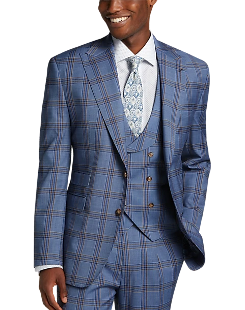 Tayion Classic Fit Suit Separates Coat, Navy & Rust Plaid 5 Tayion Classic Fit Suit Separates Coat, Navy & Rust Plaid - Image 5