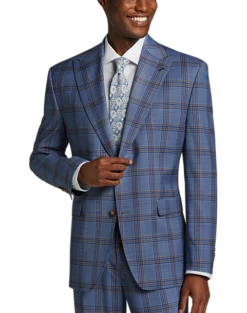 Tayion Classic Fit Suit Separates Coat, Navy & Rust Plaid