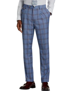Tayion Classic Fit Suit Separates Pants, Navy & Rust Plaid