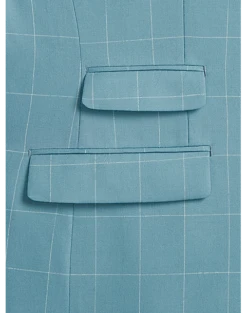 Tayion Classic Fit Suit Separates Coat, Light Blue & Cream Windowpane -Elite Suit Shop MW40 3W94 67 TAYION LT BLUE CREAM WINDOWPANE ALT3