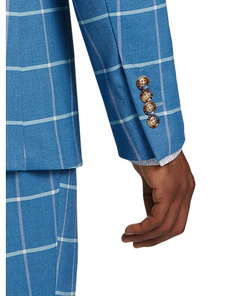 Tayion Classic Fit Suit Separates Coat, Blue & Cream Windowpane 2 Tayion Classic Fit Suit Separates Coat, Blue & Cream Windowpane - Image 2