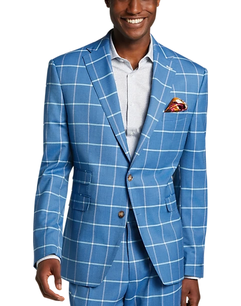 Tayion Classic Fit Suit Separates Coat, Blue & Cream Windowpane 1 Tayion Classic Fit Suit Separates Coat, Blue & Cream Windowpane