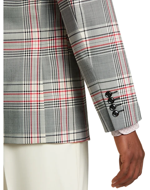 Tayion Classic Fit Suit Separates Coat, White Plaid 2 Tayion Classic Fit Suit Separates Coat, White Plaid - Image 2