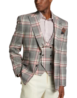 Tayion Classic Fit Suit Separates Coat, White Plaid 9 Tayion Classic Fit Suit Separates Coat, White Plaid -Elite Suit Shop MW40 3W9P 62 TAYION BLACK WHITE PLAID ALT4