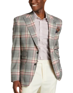 Tayion Classic Fit Suit Separates Coat, White Plaid