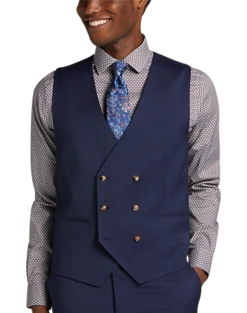 Tayion Classic Fit Suit Separates Double Breasted Vest, Navy