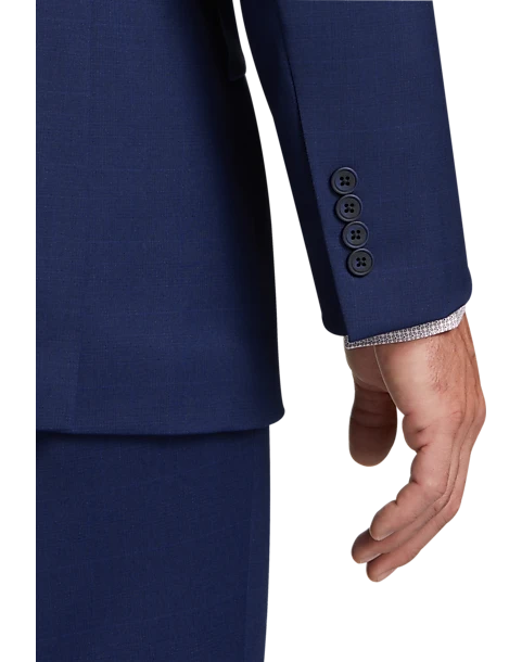 Awearness Kenneth Cole Modern Fit Suit, Blue Windowpane 2 Awearness Kenneth Cole Modern Fit Suit, Blue Windowpane - Image 2