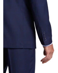 Michael Strahan Classic Fit Vested Suit, Blue Plaid -Elite Suit Shop MW40 3WY8 67 MICHAEL STRAHAN BLUE PLAID ALT1