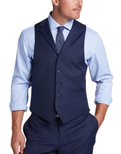 Michael Strahan Classic Fit Vested Suit, Blue Plaid -Elite Suit Shop MW40 3WY8 67 MICHAEL STRAHAN BLUE PLAID ALT3