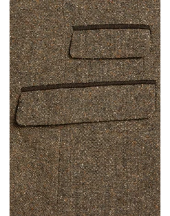 Paisley & Gray Slim Fit Suit Separates Coat, Caramel Donegal -Elite Suit Shop MW40 3X0E 77 PAISLEY GRAY CARAMEL DONEGAL ALT4