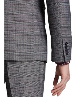 Paisley & Gray Slim Fit Suit Separates Coat, Red Check -Elite Suit Shop MW40 3X46 66 PAISLEY GRAY CHARCOAL RED CHECK ALT2