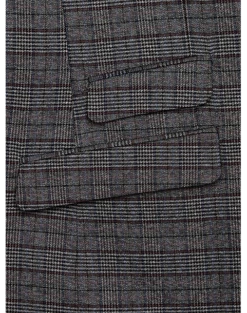 Paisley & Gray Slim Fit Suit Separates Coat, Red Check -Elite Suit Shop MW40 3X46 66 PAISLEY GRAY CHARCOAL RED CHECK ALT4