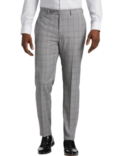 Calvin Klein Slim Fit Suit Separates Pre-Hemmed Pants, Gray Plaid