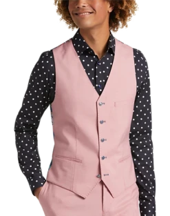 Paisley & Gray Slim Fit Suit Separates Vest, Pink Carnation