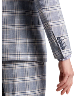 Paisley & Gray Slim Fit Suit Separates, Blue & Beige Check -Elite Suit Shop MW40 3XKR 67 PAISLEY GRAY BLUE BEIGE CHECK ALT2