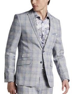 Paisley & Gray Slim Fit Suit Separates, Blue & Beige Check