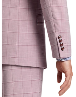 Paisley & Gray Slim Fit Suit Separates Coat, Cranberry Windowpane -Elite Suit Shop MW40 3XLY 60 PAISLEY GRAY CRANBERRY WINDORPANE ALT2