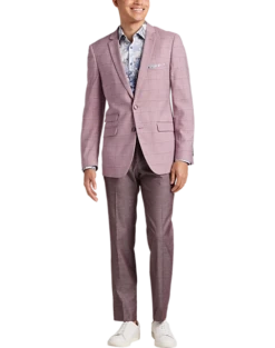 Paisley & Gray Slim Fit Suit Separates Coat, Cranberry Windowpane -Elite Suit Shop MW40 3XLY 60 PAISLEY GRAY CRANBERRY WINDORPANE ALT5