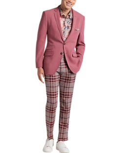 Paisley & Gray Slim Fit Suit Separates Coat, Dark Pink -Elite Suit Shop MW40 3XM2 07 PAISLEY GRAY DARK PINK KNIT ALT5