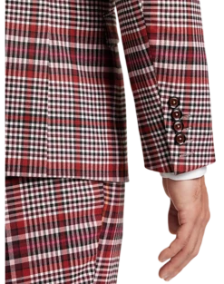 Paisley & Gray Slim Fit Suit Separates Coat, Pink Plaid -Elite Suit Shop MW40 3XMF 60 PAISLEY GRAY PINK PLAID ALT2