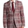Paisley & Gray Slim Fit Suit Separates Coat, Pink Plaid