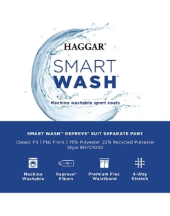 Haggar Smart Wash™ Classic Fit Suit Separates Pants, Black 5 Haggar Smart Wash™ Classic Fit Suit Separates Pants, Black -Elite Suit Shop MW40 3Y4U 01 HAGGAR NAVY SOLID ALT2