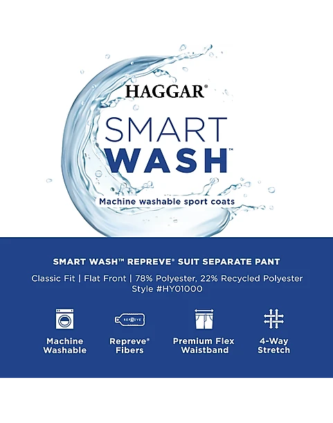 Haggar Smart Wash™ Classic Fit Suit Separates Pants, Black 3 Haggar Smart Wash™ Classic Fit Suit Separates Pants, Black - Image 3