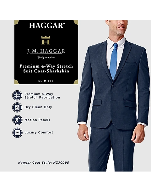 Haggar 4-Way Stretch Slim Fit Suit Separates Coat, Black 3 Haggar 4-Way Stretch Slim Fit Suit Separates Coat, Black - Image 3