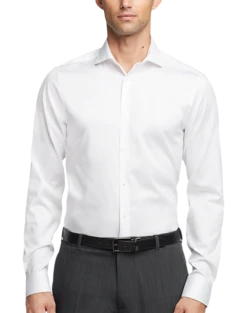 Calvin Klein Infinite Non-Iron Slim Fit Stretch Collar Dress Shirt, Black -Elite Suit Shop MW40 540K 01 CALVIN KLEIN WHITE ALT3 1