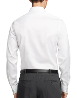 Calvin Klein Infinite Non-Iron Slim Fit Stretch Collar Dress Shirt, Black -Elite Suit Shop MW40 540K 01 CALVIN KLEIN WHITE ALT4 1