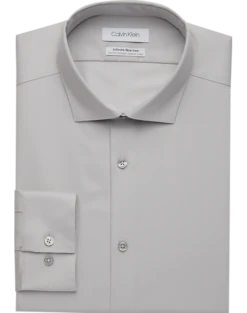 Calvin Klein Infinite Non-Iron Slim Fit Stretch Collar Dress Shirt, Pearl Gray