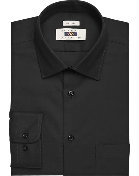 Joseph Abboud Non-Iron Twill 100% Cotton Dress Shirt, Black 1 Joseph Abboud Non-Iron Twill 100% Cotton Dress Shirt, Black