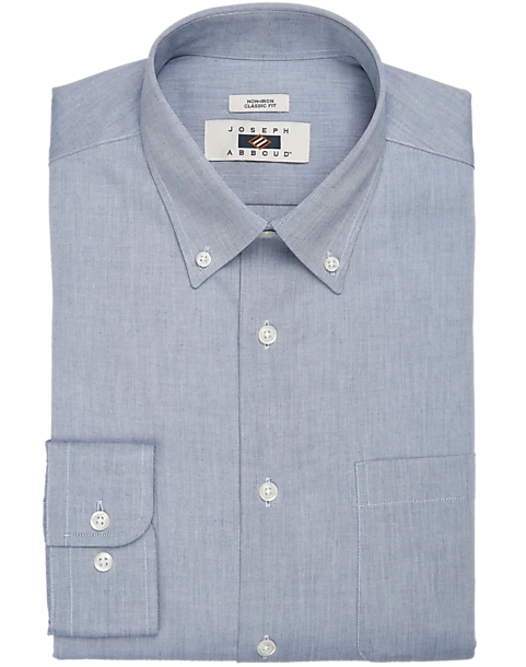 Joseph Abboud Classic Fit Button-Down Collar Shirt, Light Blue Chambray 1 Joseph Abboud Classic Fit Button-Down Collar Shirt, Light Blue Chambray