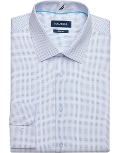 Nautica Slim Fit Four-Way Stretch Dress Shirt, Blue Dot