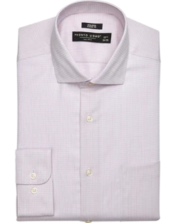 Pronto Uomo Classic Fit Spread Collar Dress Shirt, Pink Check