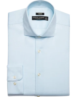 Pronto Uomo Classic Fit Spread Collar Dress Shirt, Blue Check