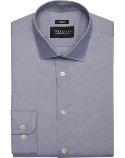 Awearness Kenneth Cole Slim Fit Spread Collar Dress Shirt, Blue Denim