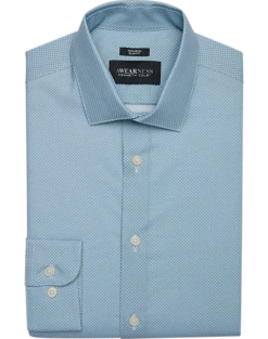 Awearness Kenneth Cole Slim Fit Spread Collar Dress Shirt, Teal Check