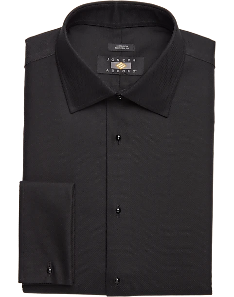 Joseph Abboud Modern Fit French Cuff Tuxedo Formal Shirt, Black 1 Joseph Abboud Modern Fit French Cuff Tuxedo Formal Shirt, Black