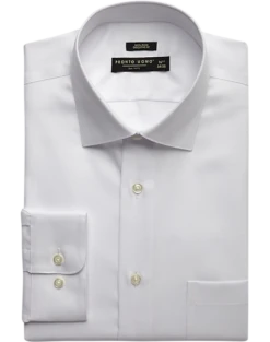 Pronto Uomo Big And Tall Executive Fit Queen's Oxford Dress Shirt, White