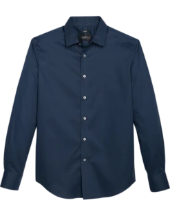 Awearness Kenneth Cole Slim Fit Sport Shirt, Navy Fine Stripe
