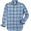 Joseph Abboud Modern Fit Spread Collar Sport Shirt, Blue Plaid
