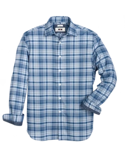Joseph Abboud Modern Fit Spread Collar Sport Shirt, Blue Plaid