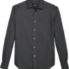 Awearness Kenneth Cole Slim Fit Sport Shirt, Black Mesh Pattern