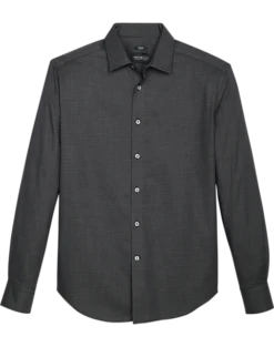 Awearness Kenneth Cole Slim Fit Sport Shirt, Black Mesh Pattern