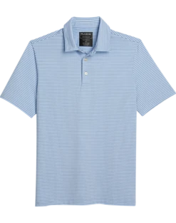Jos. A. Bank Traveler Collection Modern Fit Polo, Light Blue Stripe