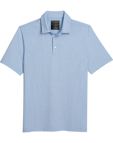 Jos. A. Bank Traveler Collection Modern Fit Polo, Light Blue Stripe 1 Jos. A. Bank Traveler Collection Modern Fit Polo, Light Blue Stripe