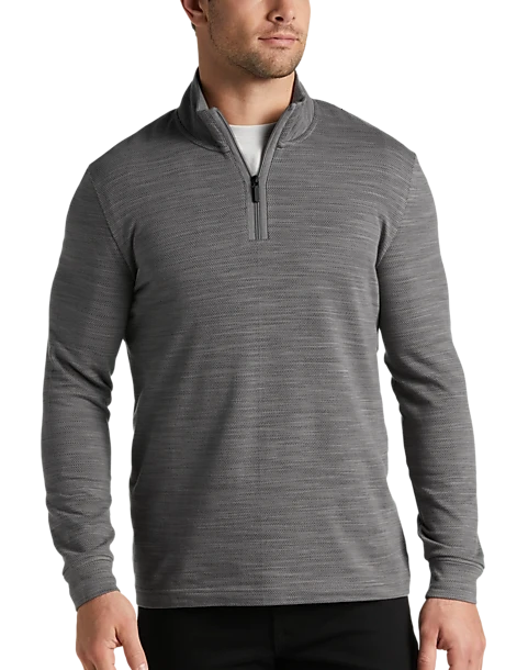 Awearness Kenneth Cole Slim Fit 1/4 Zip Sweater, Gray Space Dye 1 Awearness Kenneth Cole Slim Fit 1/4 Zip Sweater, Gray Space Dye