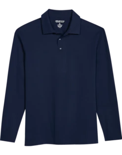 Awearness Kenneth Cole Modern Fit Long Sleeve Polo, Navy