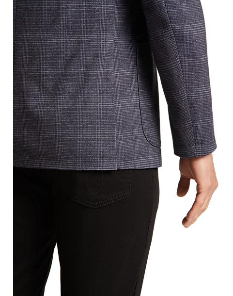 Awearness Kenneth Cole Slim Fit Knit Sport Coat, Navy Plaid 2 Awearness Kenneth Cole Slim Fit Knit Sport Coat, Navy Plaid - Image 2